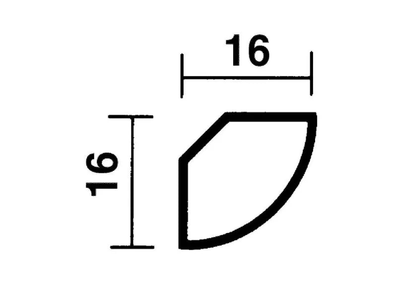 16 X 16 mm - smreka / jelka - Kotne letve Profilirane