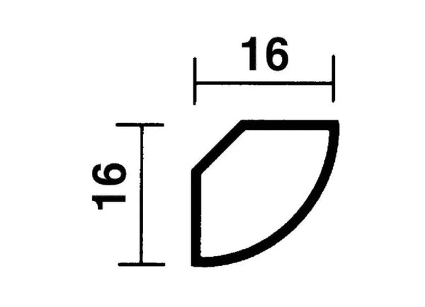 16 X 16 mm - smreka / jelka - Kotne letve Profilirane