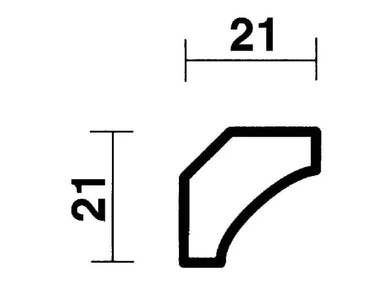 21 X 21 mm - smreka / jelka - Kotne letve Profilirane