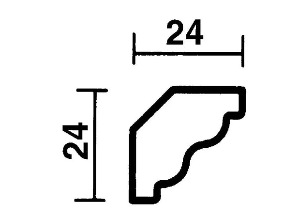 24 x 24 mm - smreka / jelka - Kotne letve Profilirane