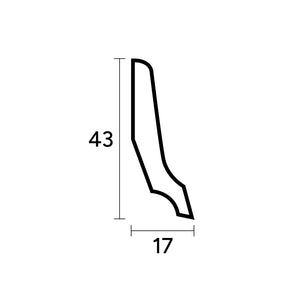 43 x 17 mm