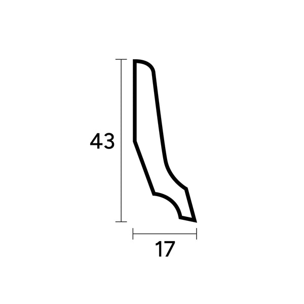 43 x 17 mm